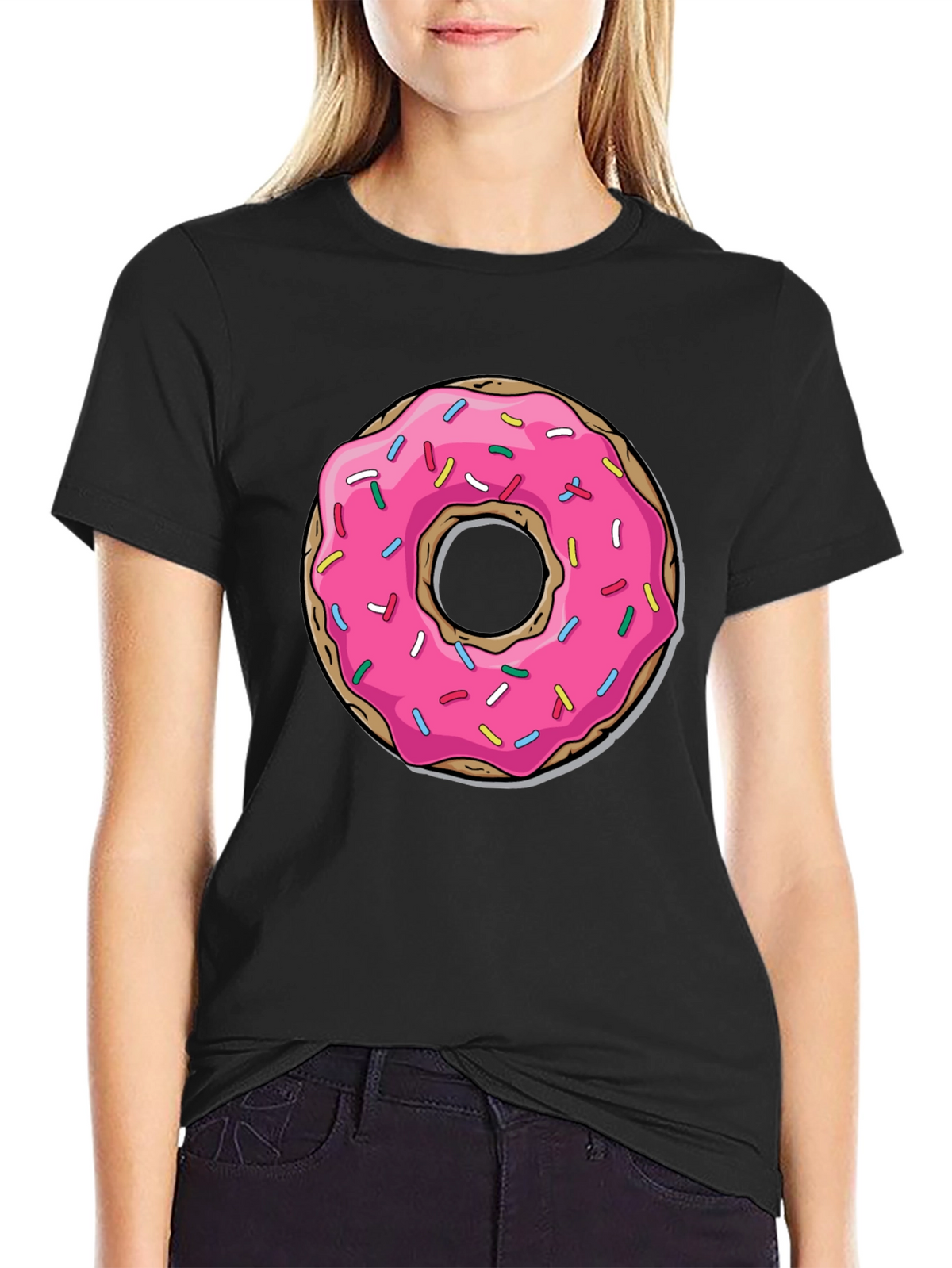 Pink Donut Graphic Tee - Casual Fun Style