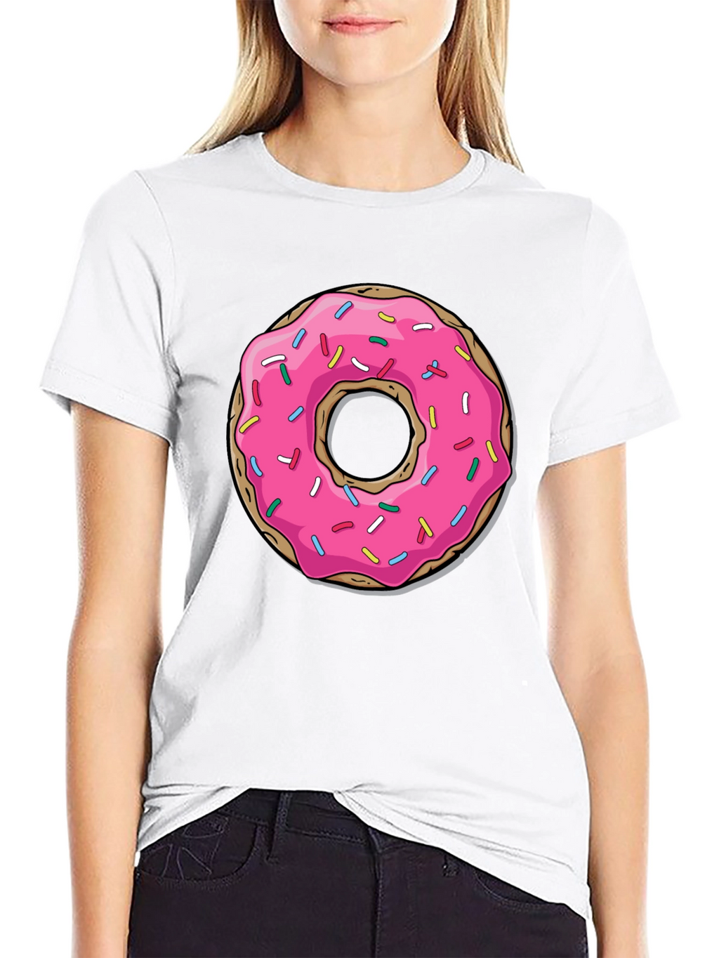 Pink Donut Graphic Tee - Casual Fun Style