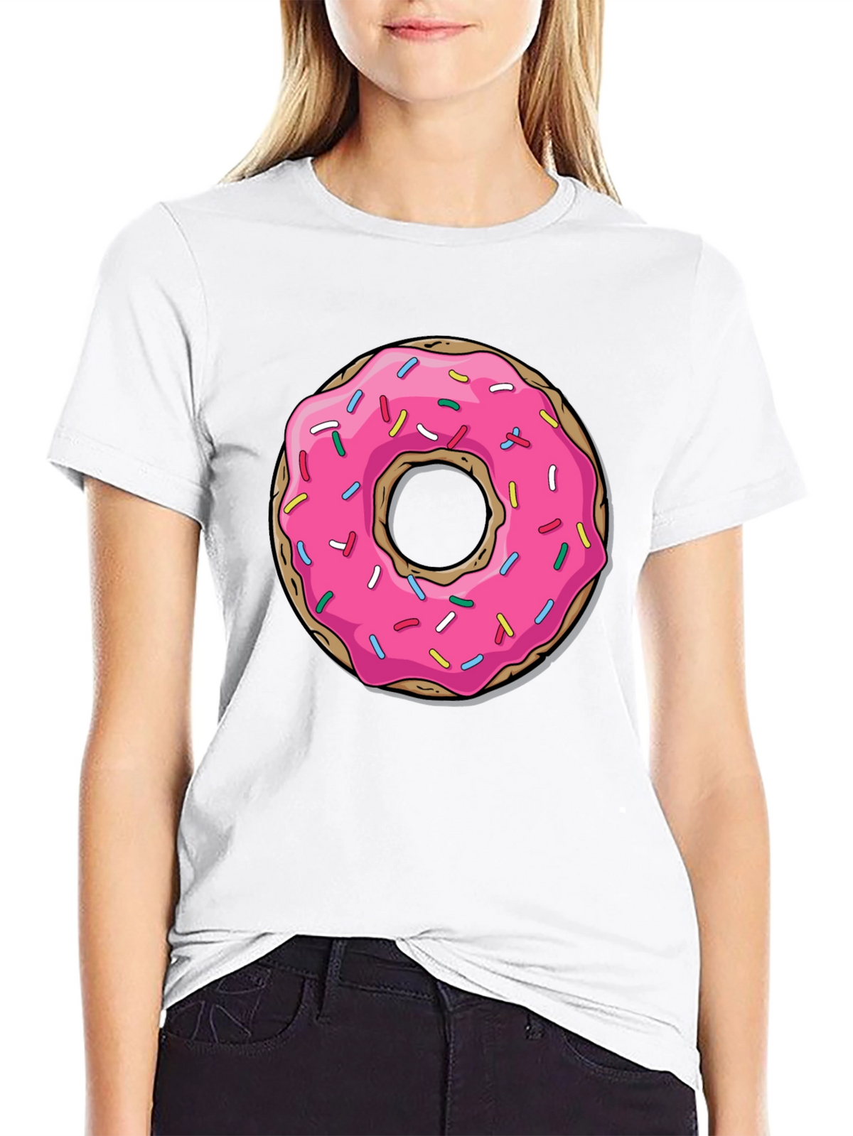 Pink Donut Graphic Tee - Casual Fun Style