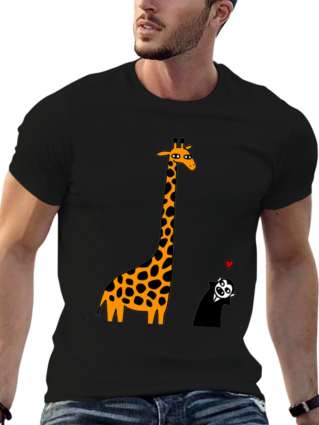 Giraffe & Vampire Graphic Tee - Black