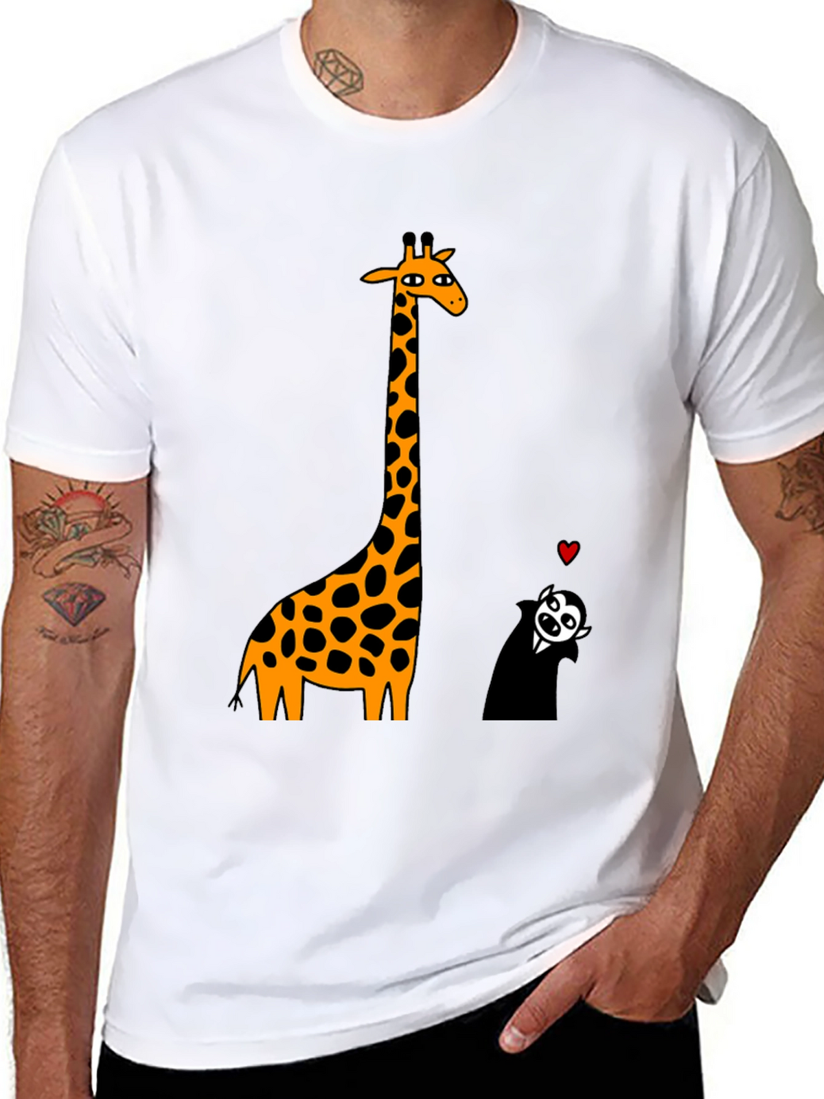 Giraffe & Vampire Graphic Tee - Black