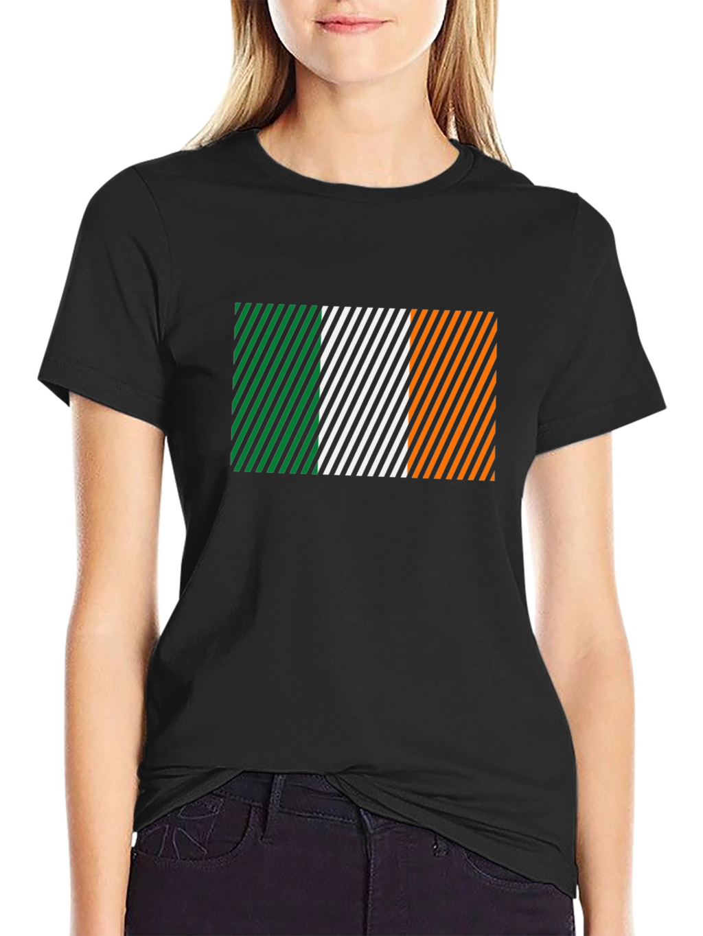 Irish Flag Diagonal Stripes Graphic Tee