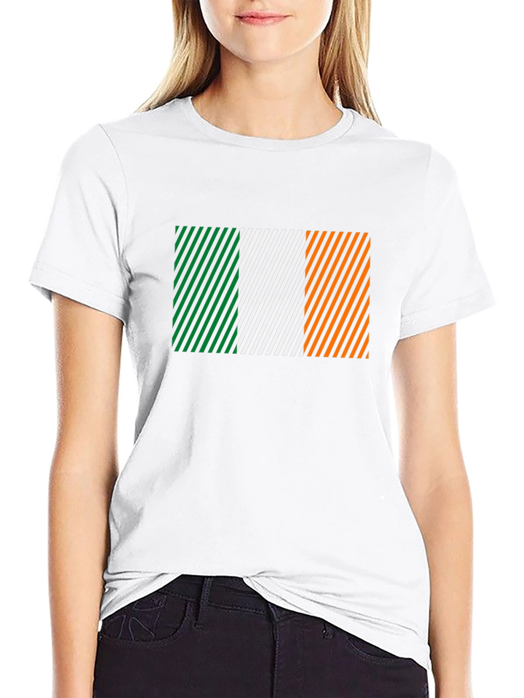 Irish Flag Diagonal Stripes Graphic Tee