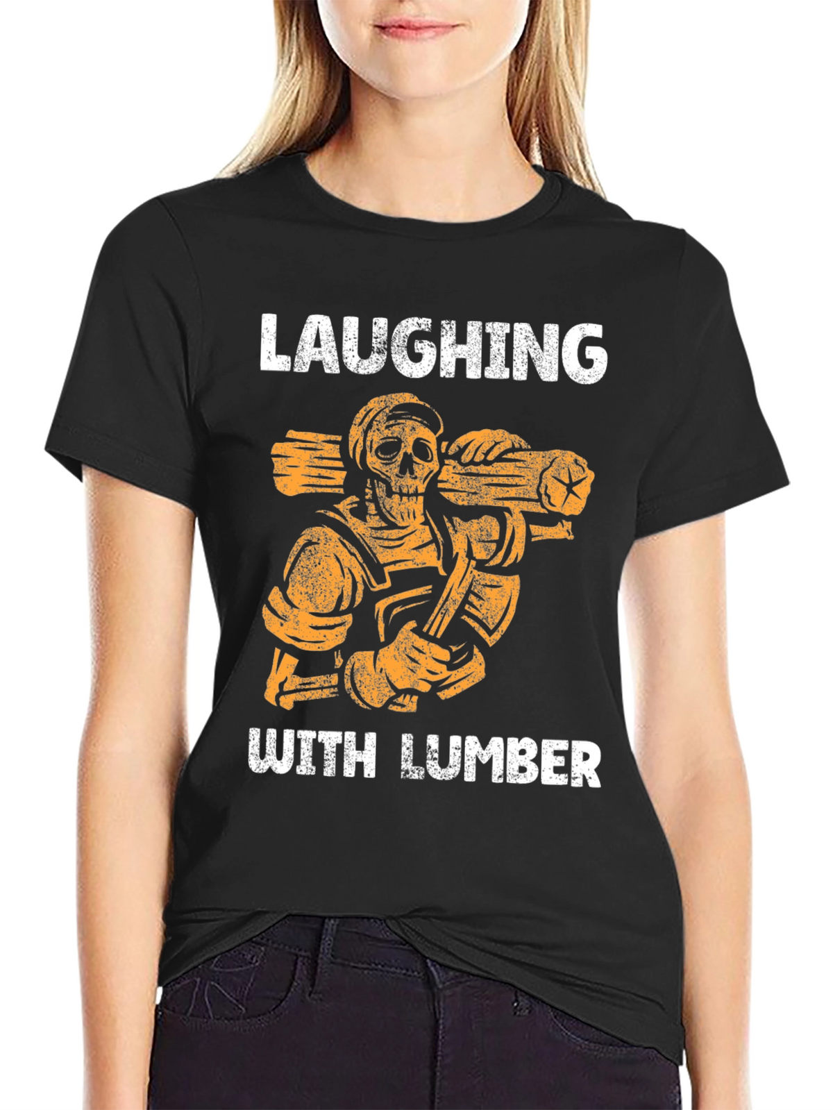 Laughing With Lumber Skeleton Graphic Tee