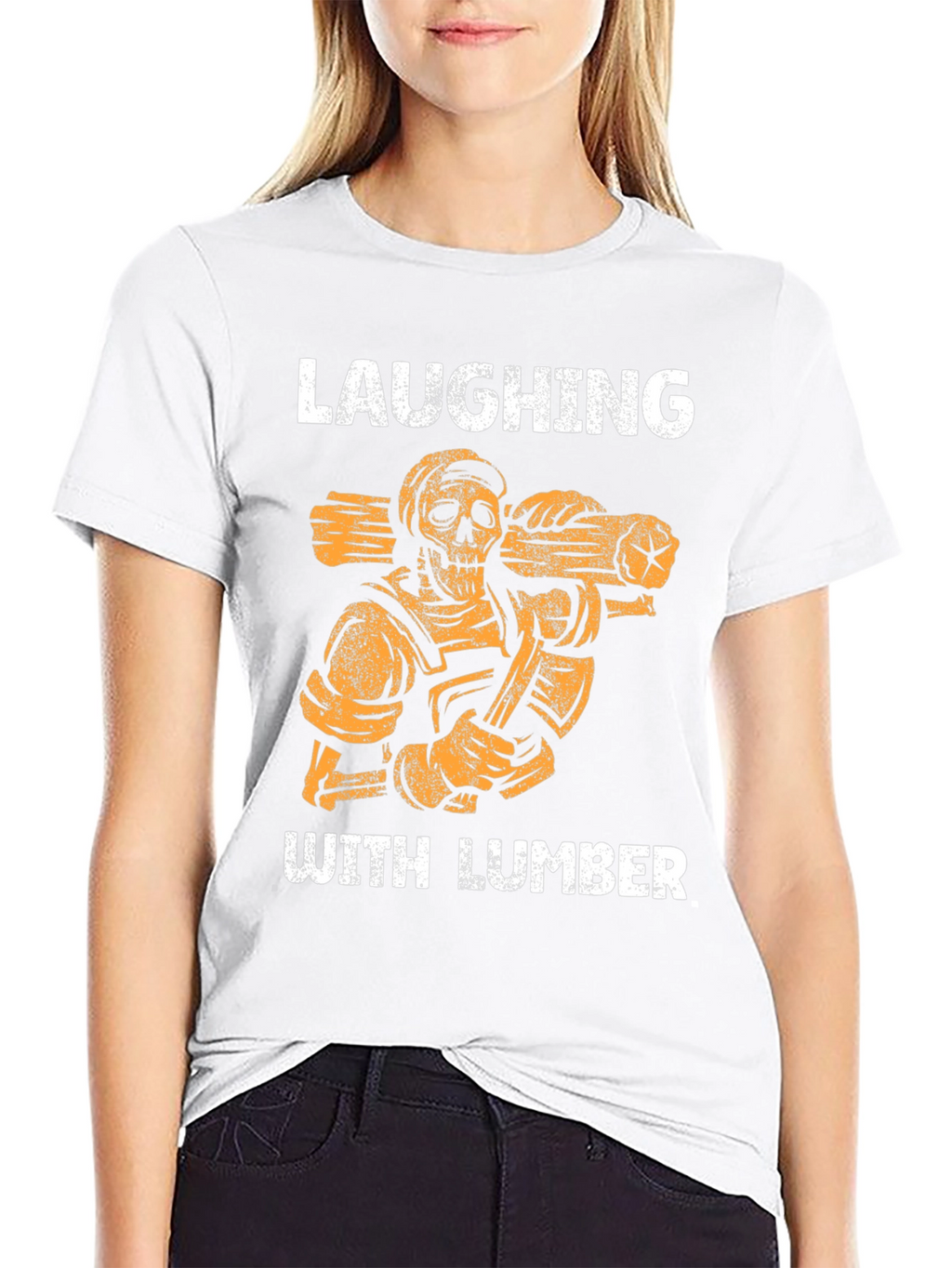 Laughing With Lumber Skeleton Graphic Tee