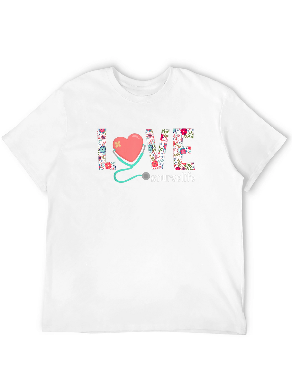 Floral LOVE Nurse Life T-Shirt