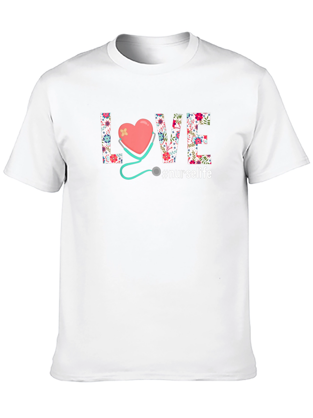 Floral LOVE Nurse Life T-Shirt