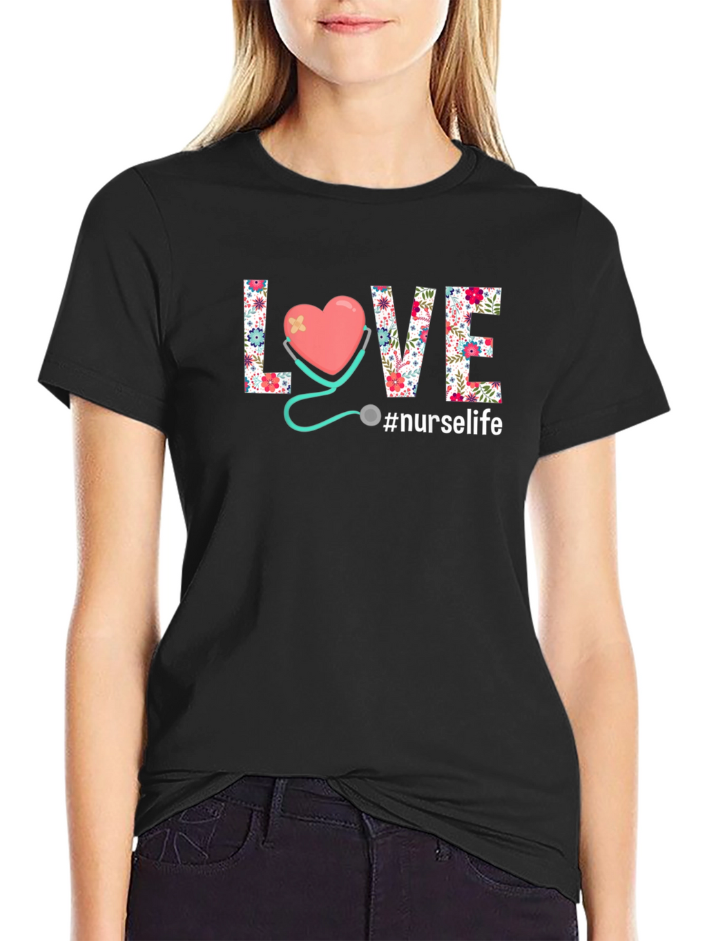 Floral LOVE Nurse Life T-Shirt
