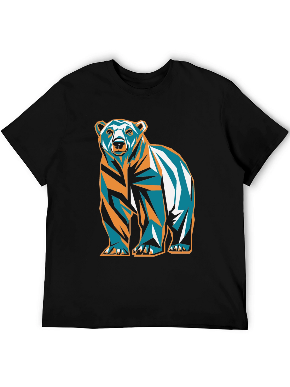 Geometric Bear Graphic Print T-Shirt
