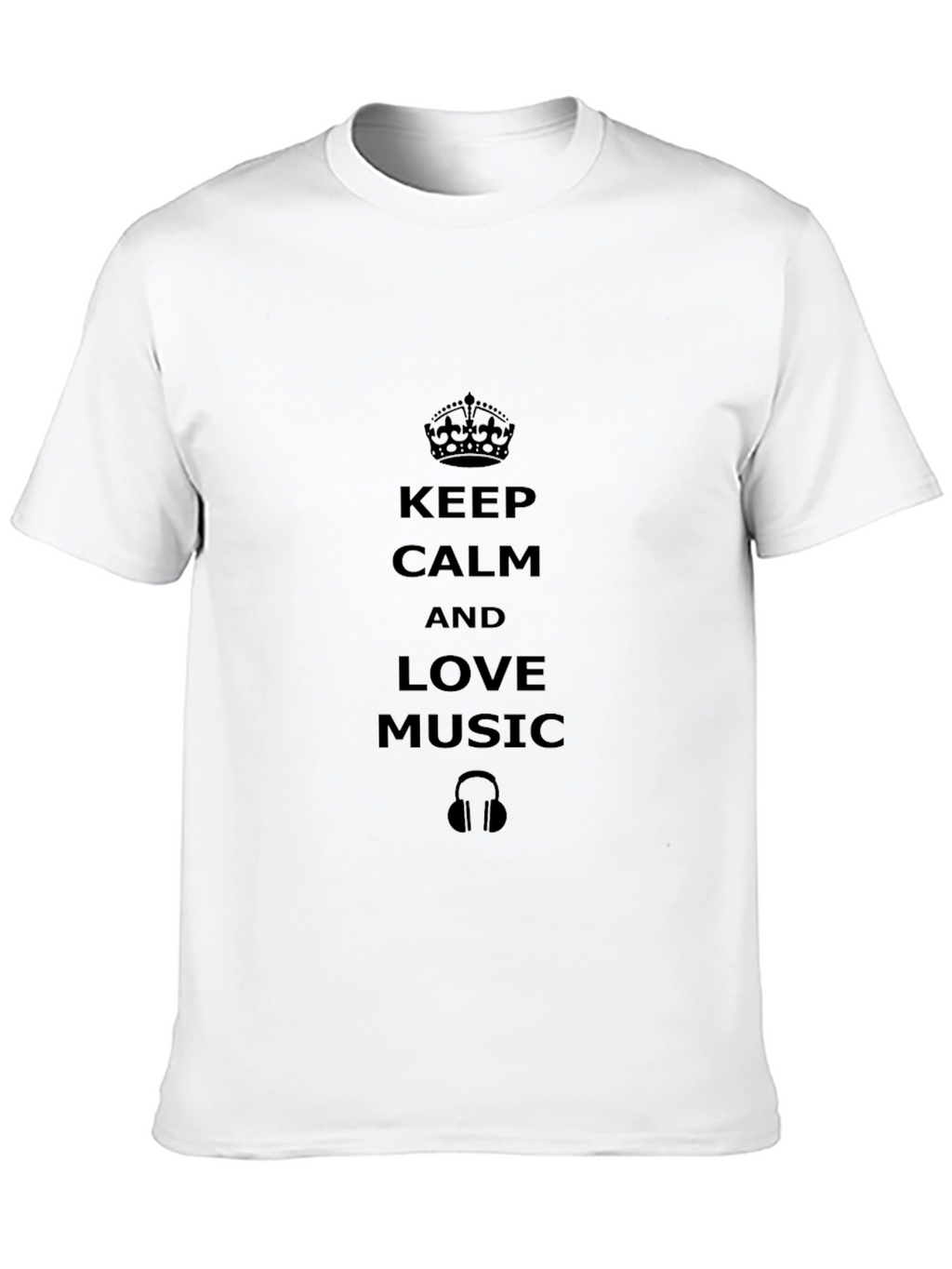 Keep Calm and Love Music Graphic Tee - Black