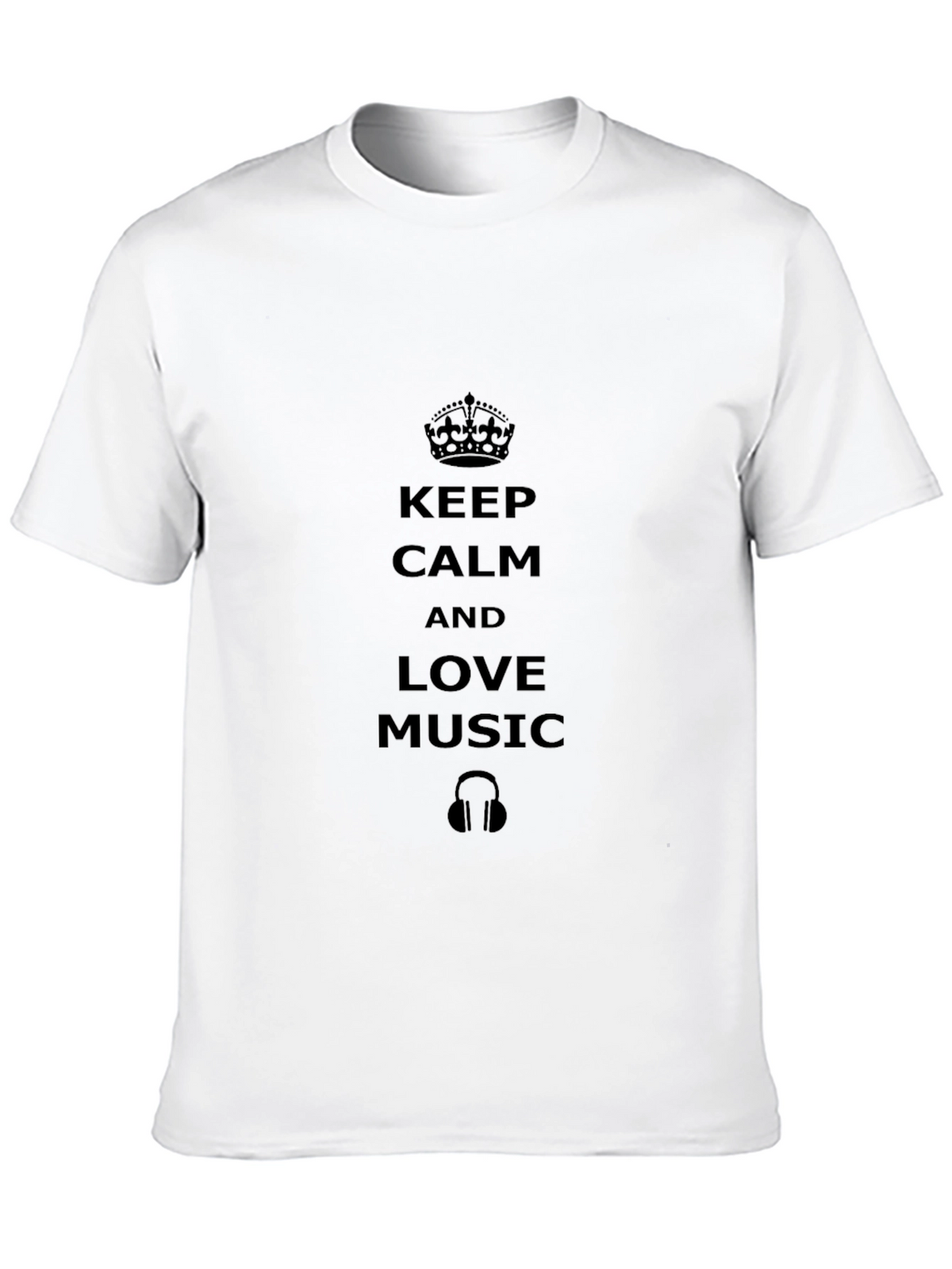 Keep Calm and Love Music Graphic Tee - Black