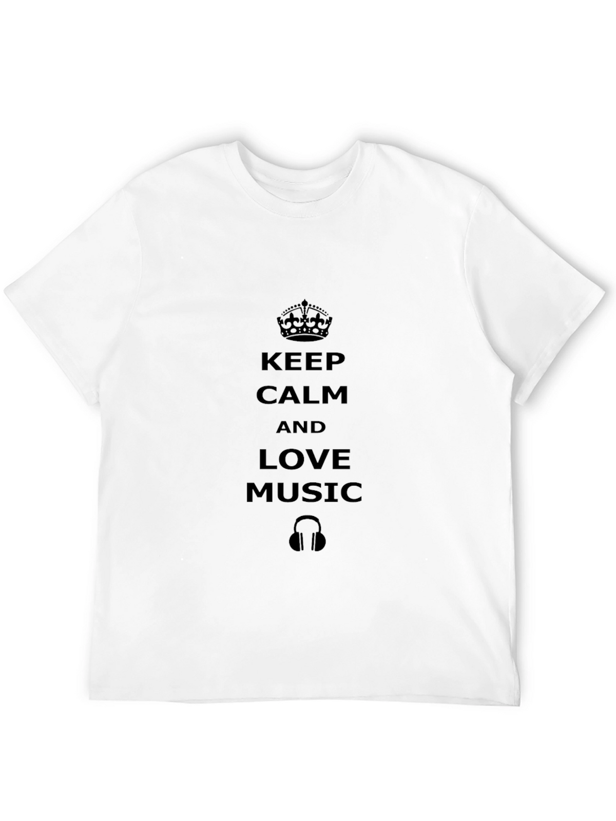 Keep Calm and Love Music Graphic Tee - Black