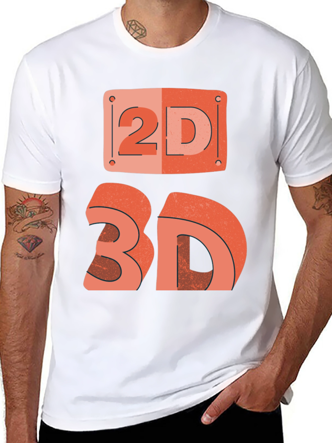 2D/3D Graphic Tee - Geek Chic Fashion