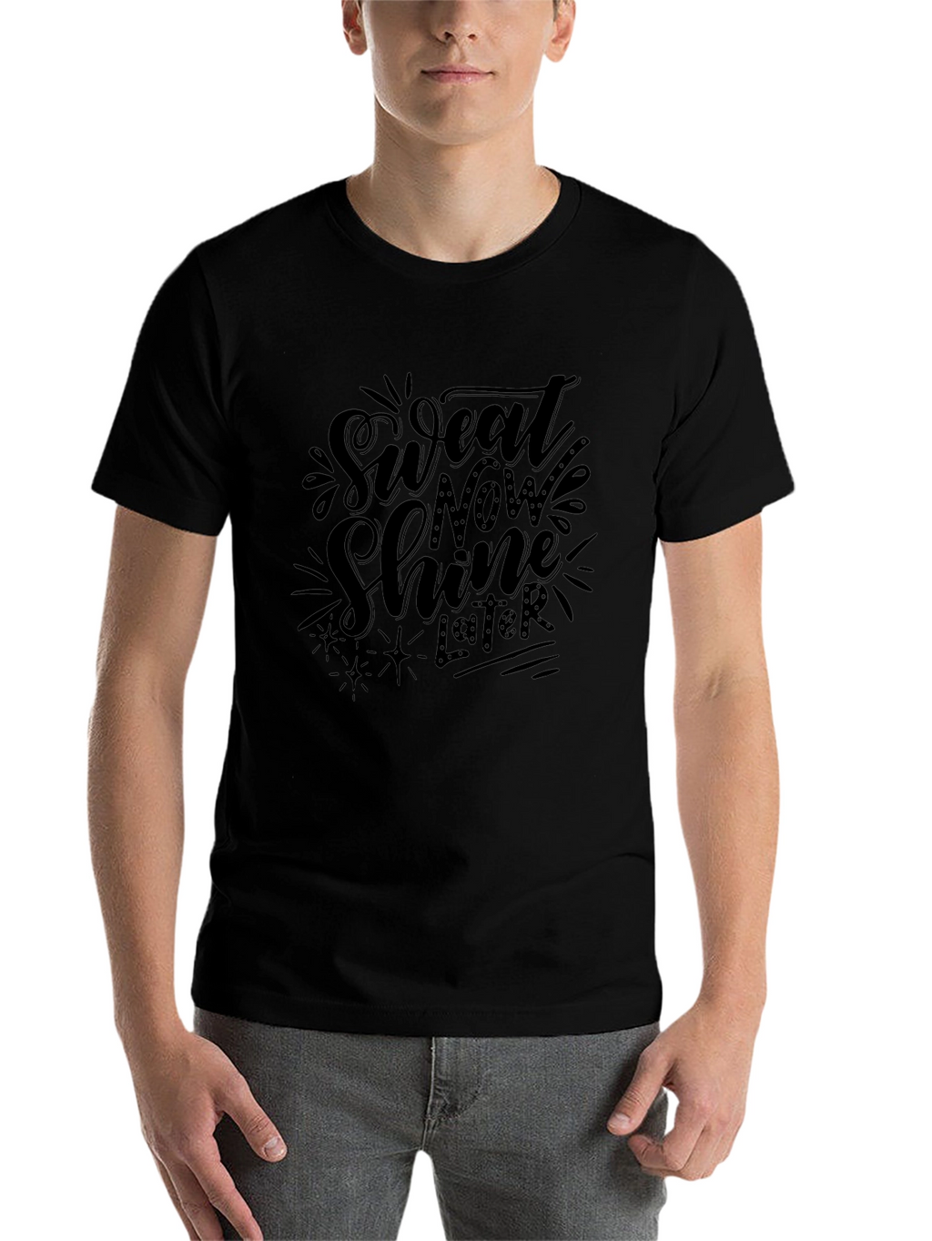 Sweat Now Shine Later Black Graphic Tee