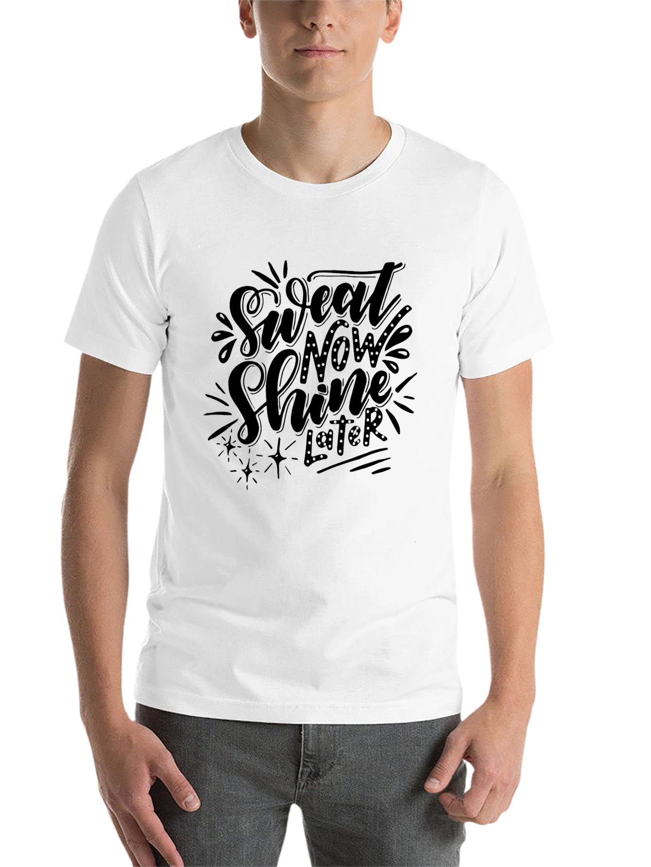 Sweat Now Shine Later Black Graphic Tee