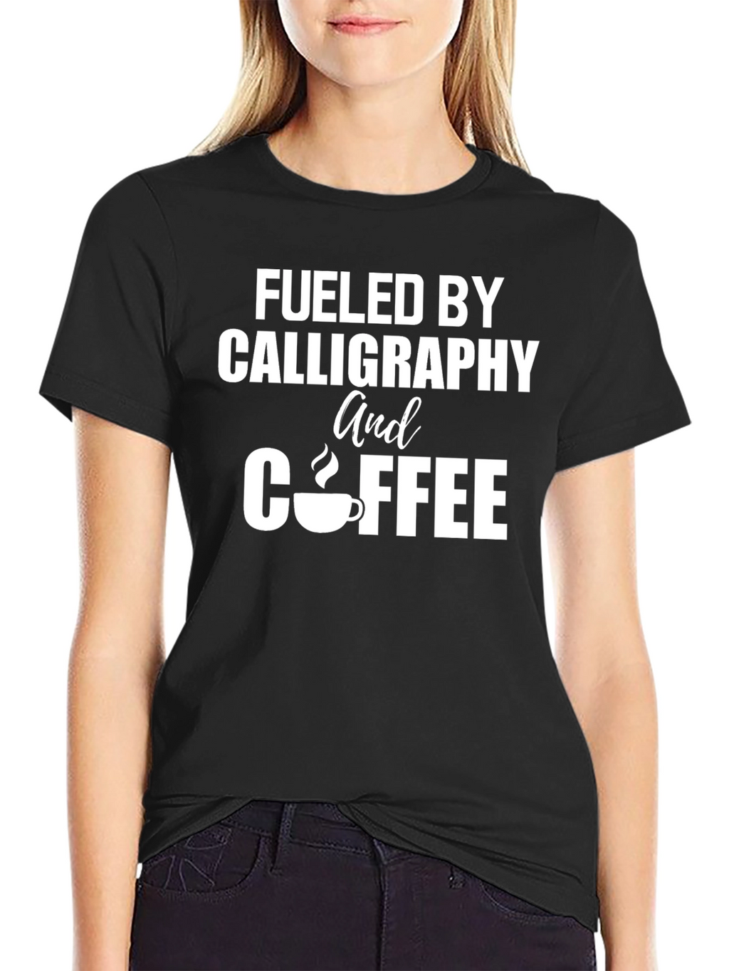 Calligraphy & Coffee Black T-Shirt