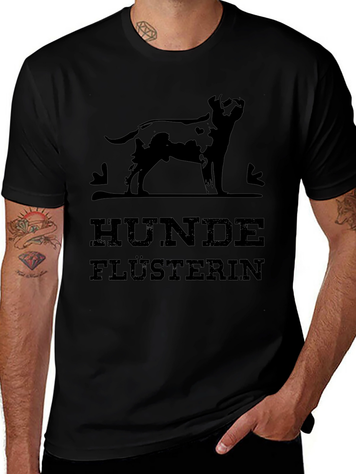 Hunde Flusterin Black Graphic T-Shirt - Dog Whisperer