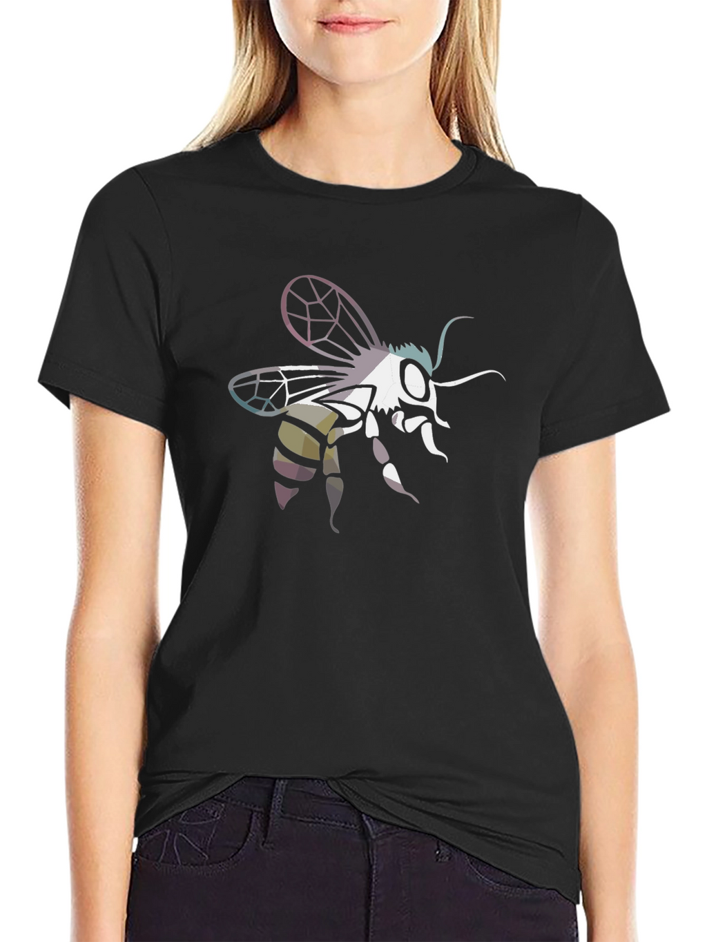 Bee Graphic Tee - Black Cotton Blend