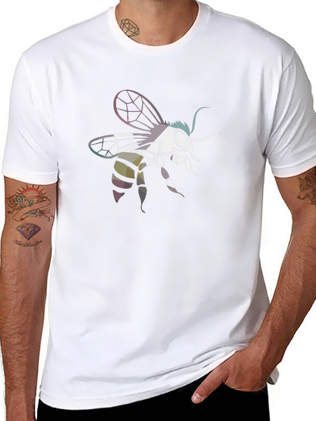 Bee Graphic Tee - Black Cotton Blend