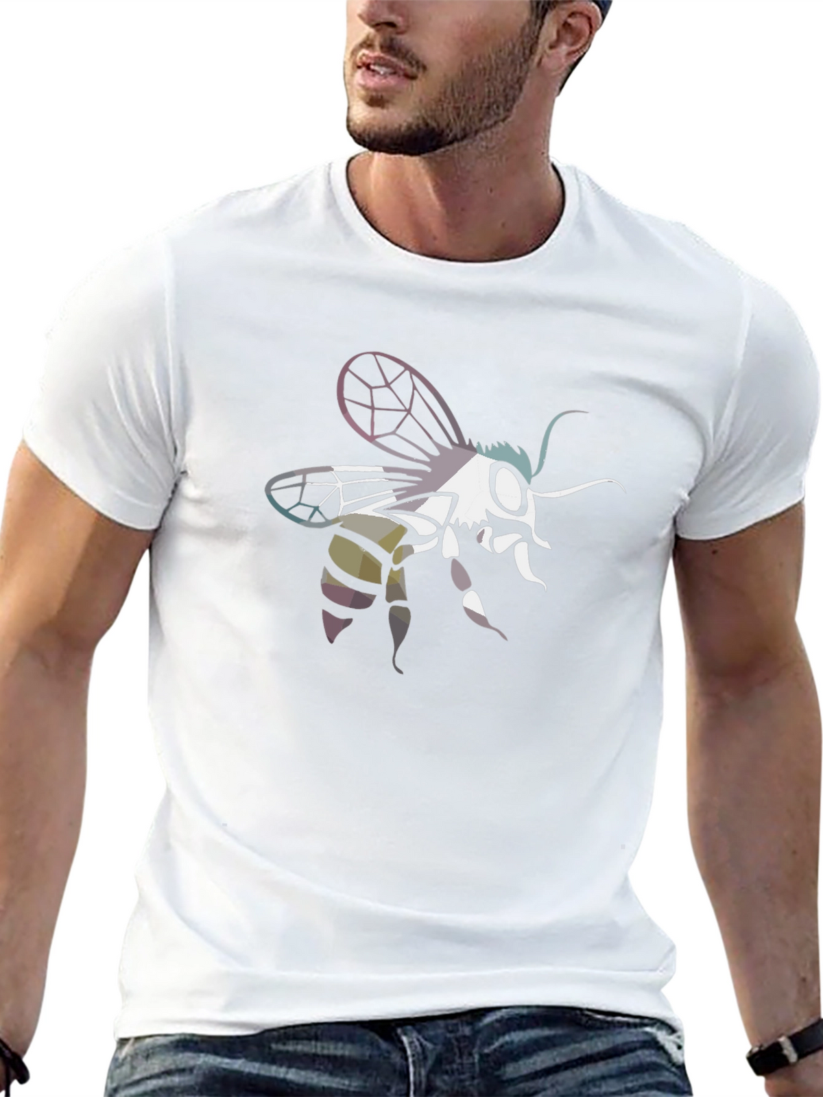 Bee Graphic Tee - Black Cotton Blend