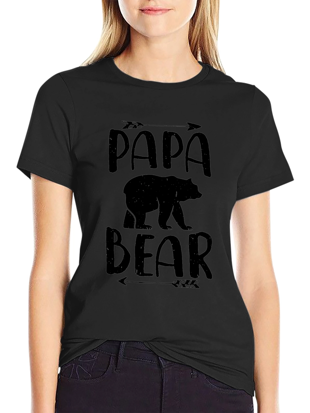 Papa Bear Graphic Tee - Black Cotton Comfort