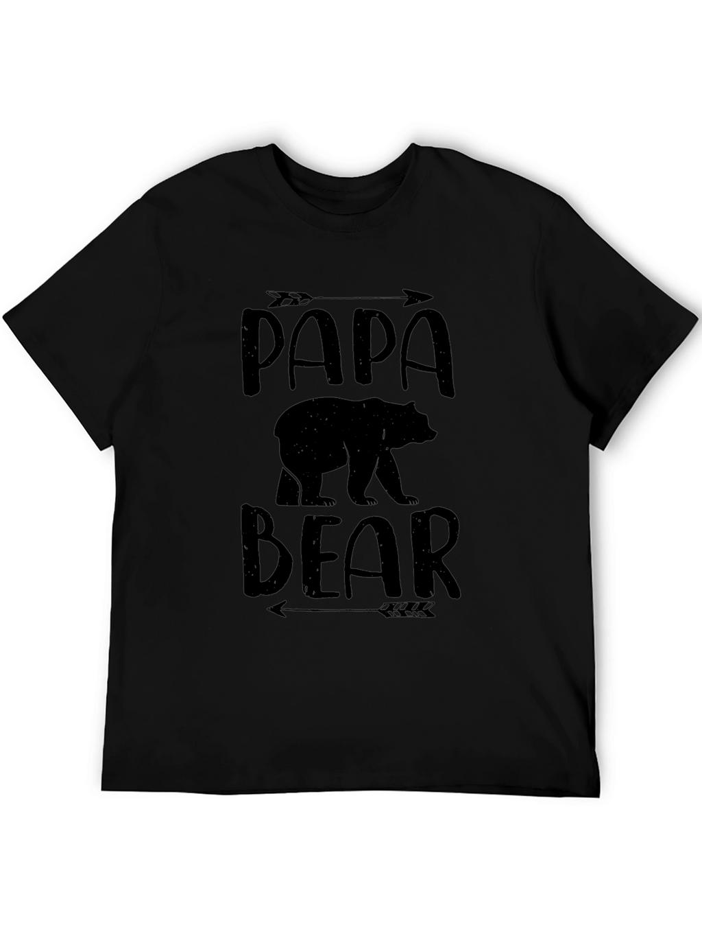 Papa Bear Graphic Tee - Black Cotton Comfort