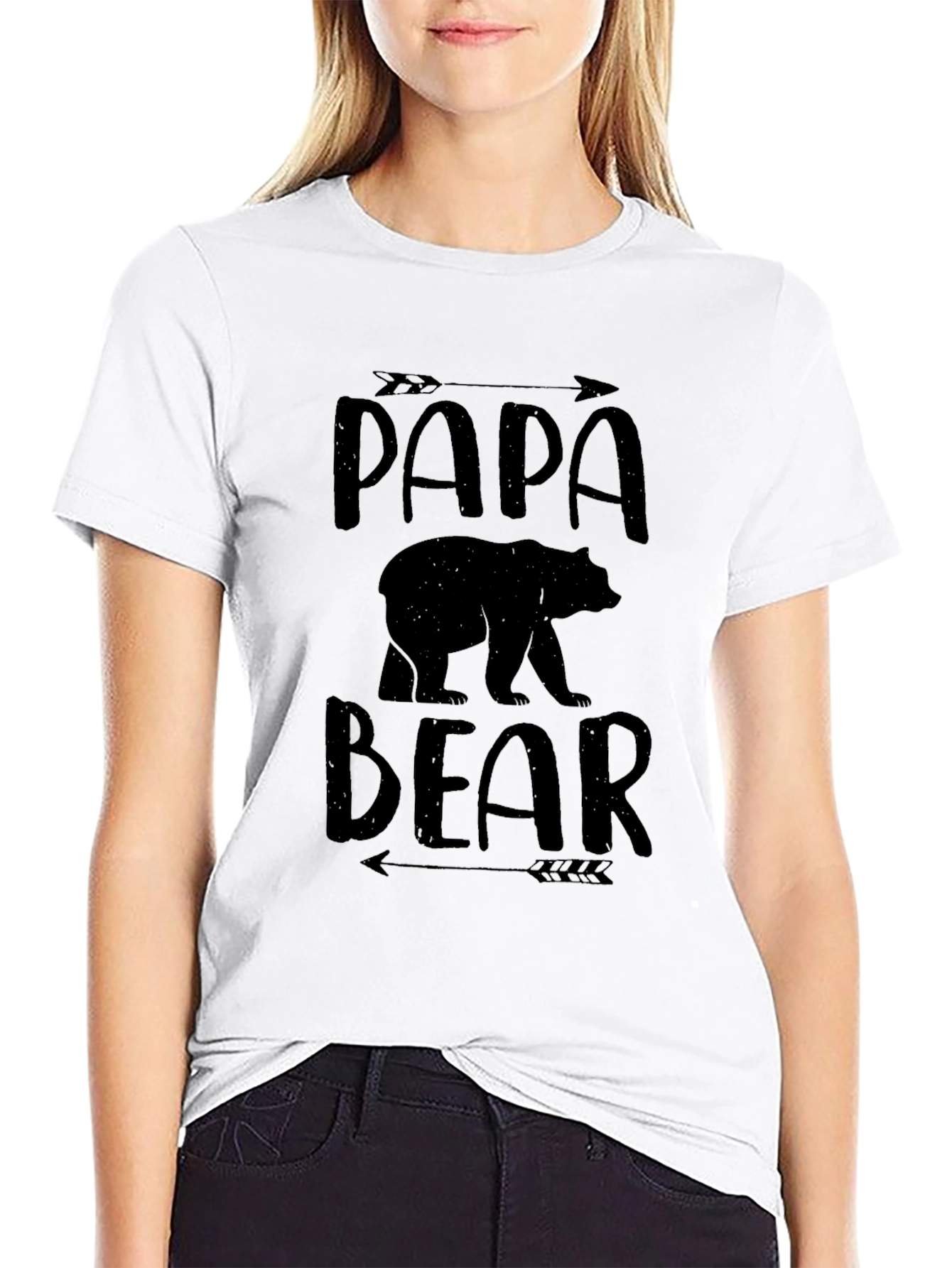 Papa Bear Graphic Tee - Black Cotton Comfort
