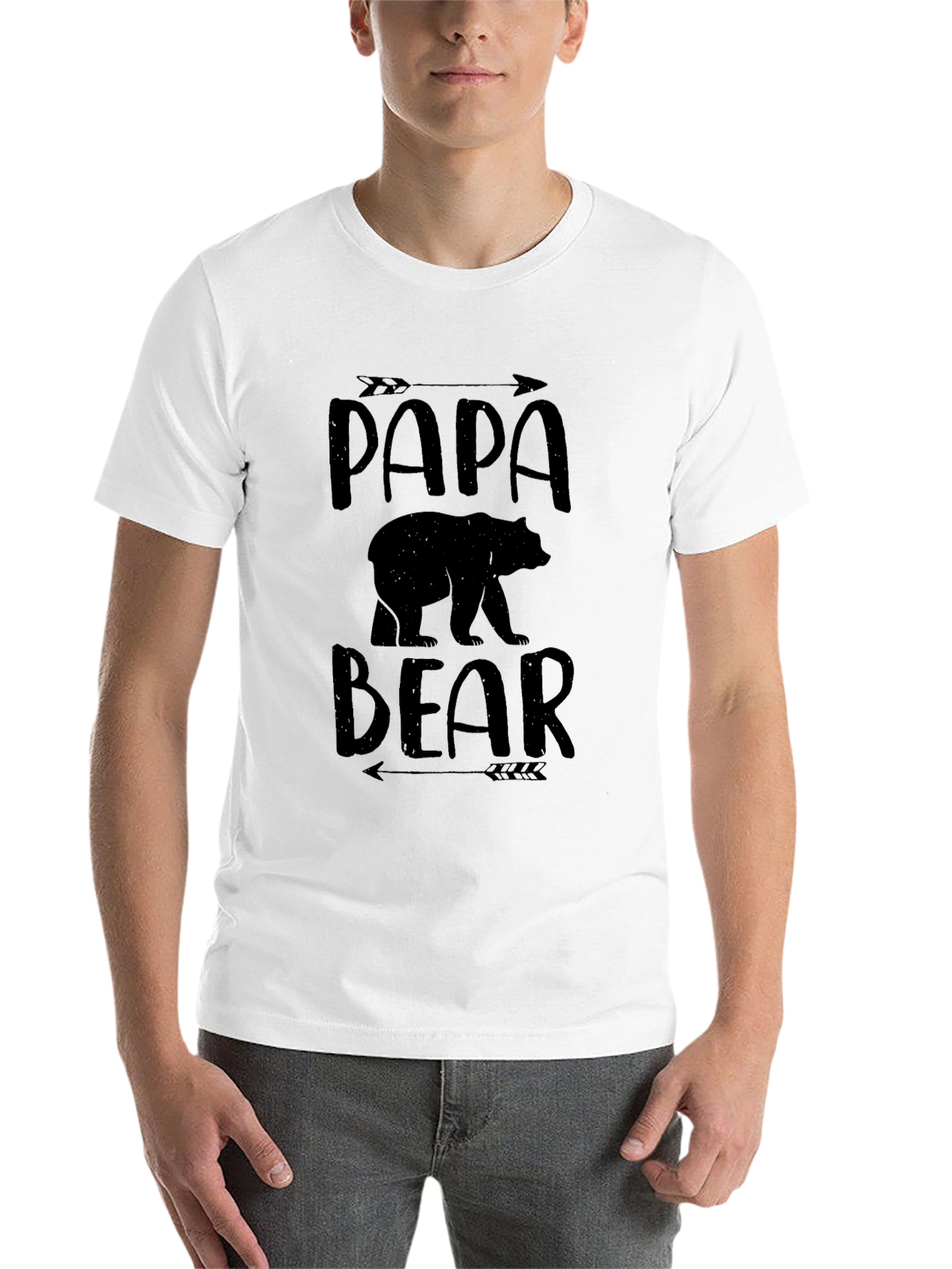 Papa Bear Graphic Tee - Black Cotton Comfort