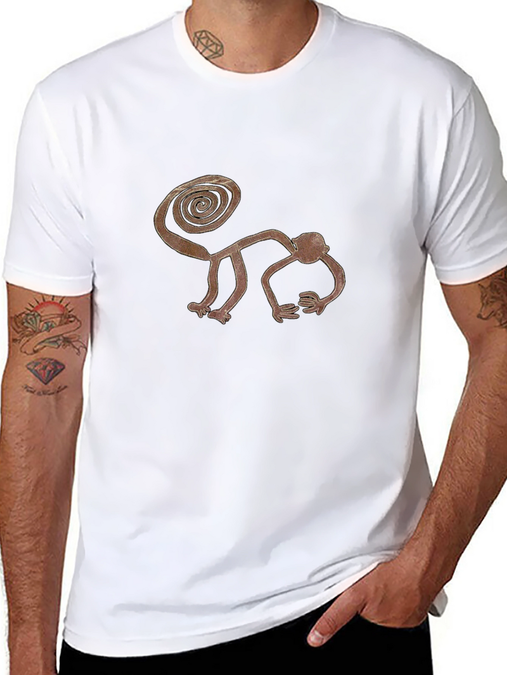 Stylized Monkey Graphic Tee - Casual Black T-Shirt