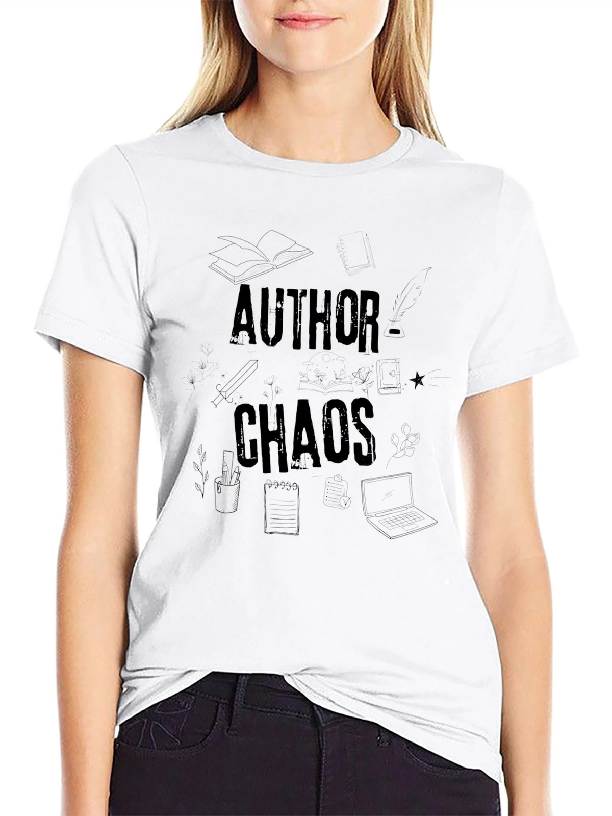 Author Chaos Black Graphic Tee