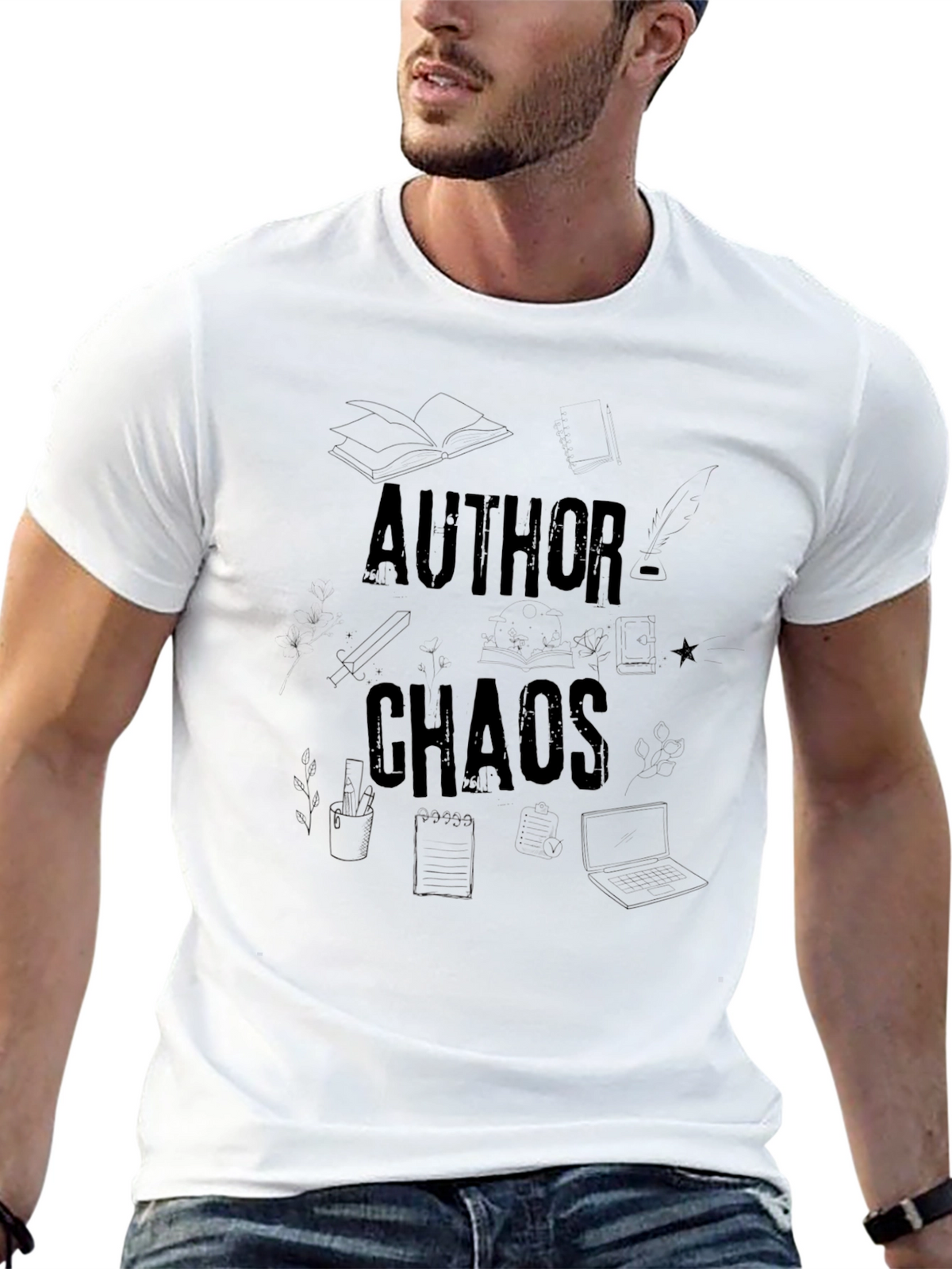 Author Chaos Black Graphic Tee