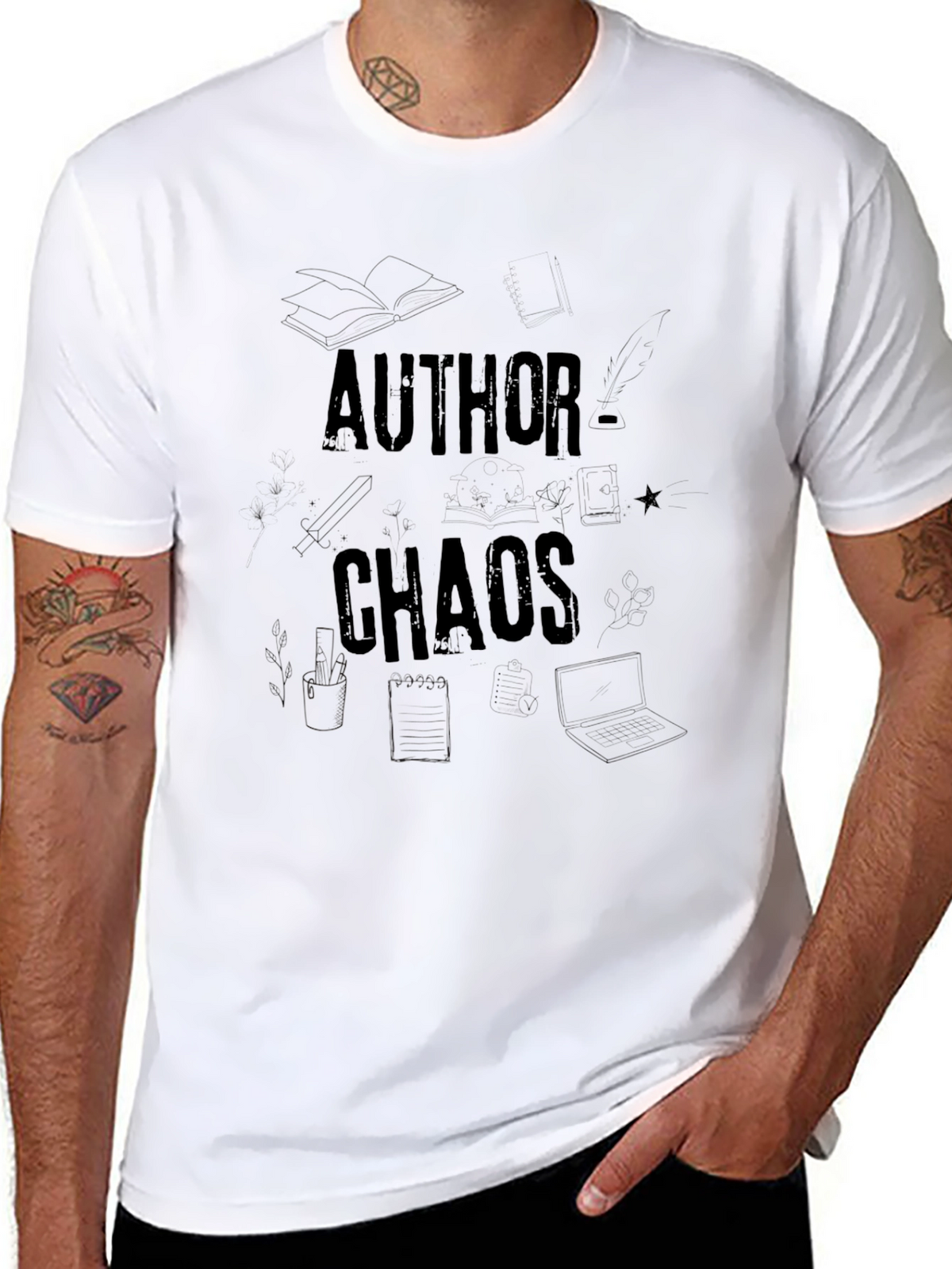 Author Chaos Black Graphic Tee