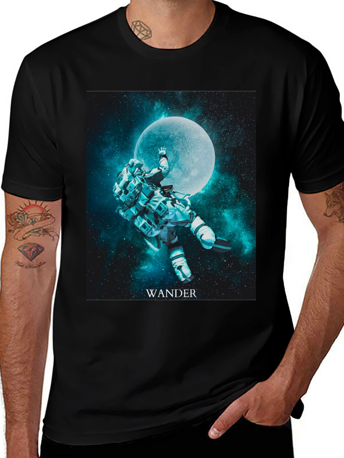 Wander Astronaut Moon Graphic T-Shirt
