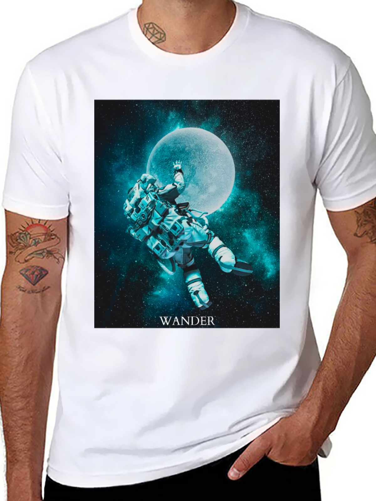 Wander Astronaut Moon Graphic T-Shirt