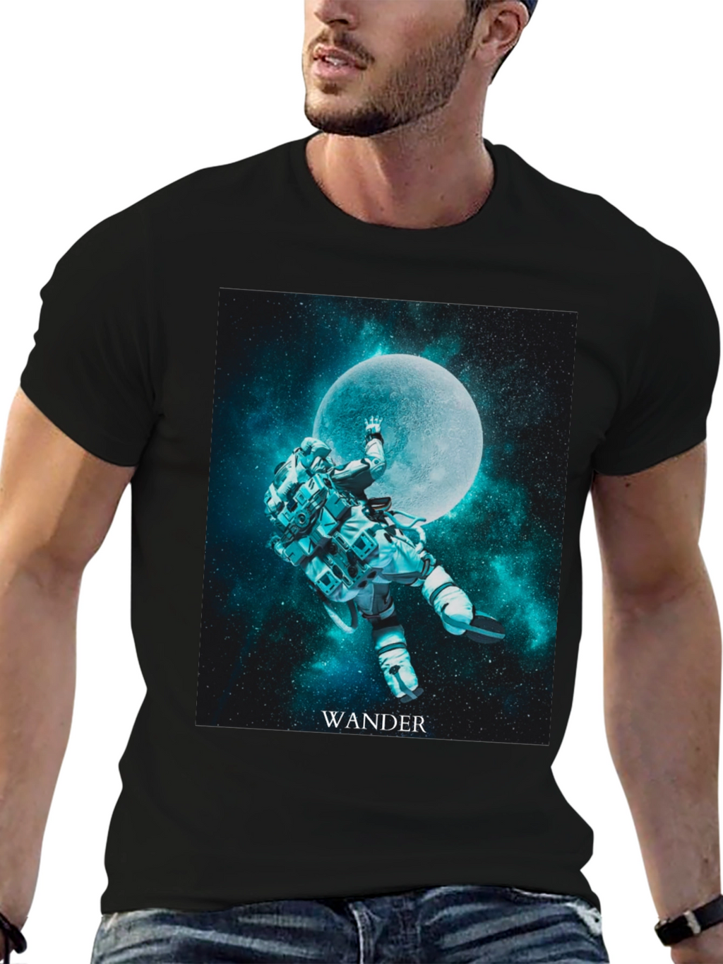 Wander Astronaut Moon Graphic T-Shirt