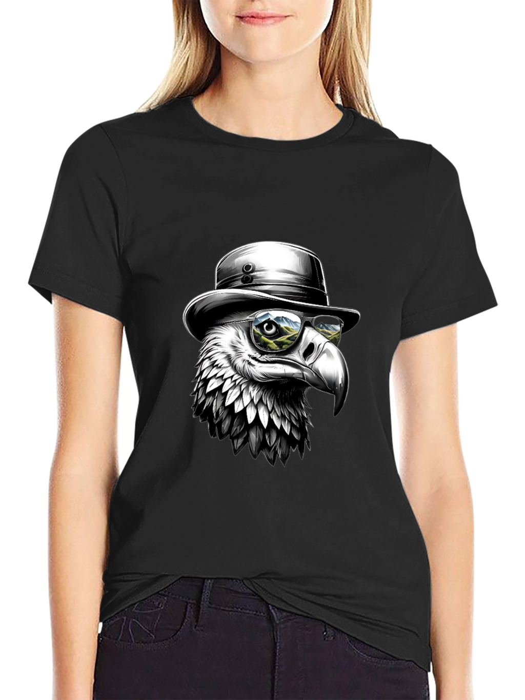 Cool Eagle T-Shirt - Bird with Hat & Glasses