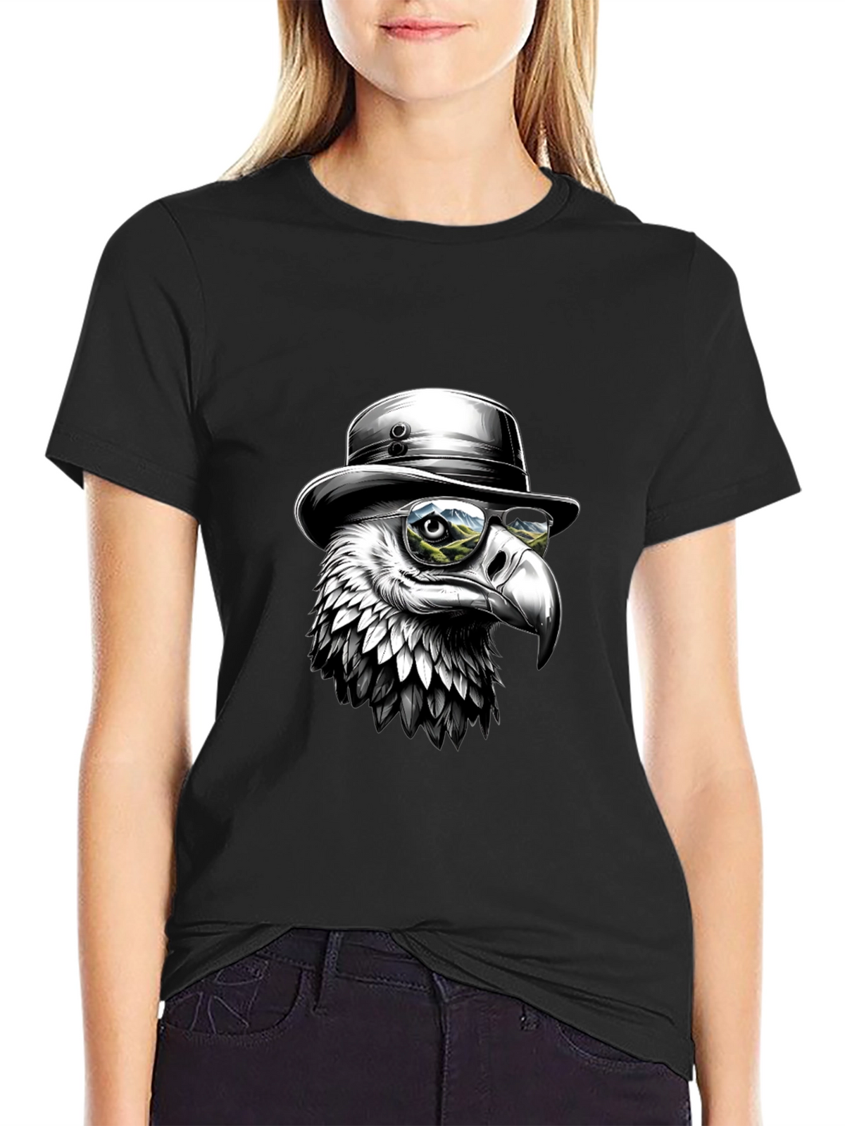 Cool Eagle T-Shirt - Bird with Hat & Glasses