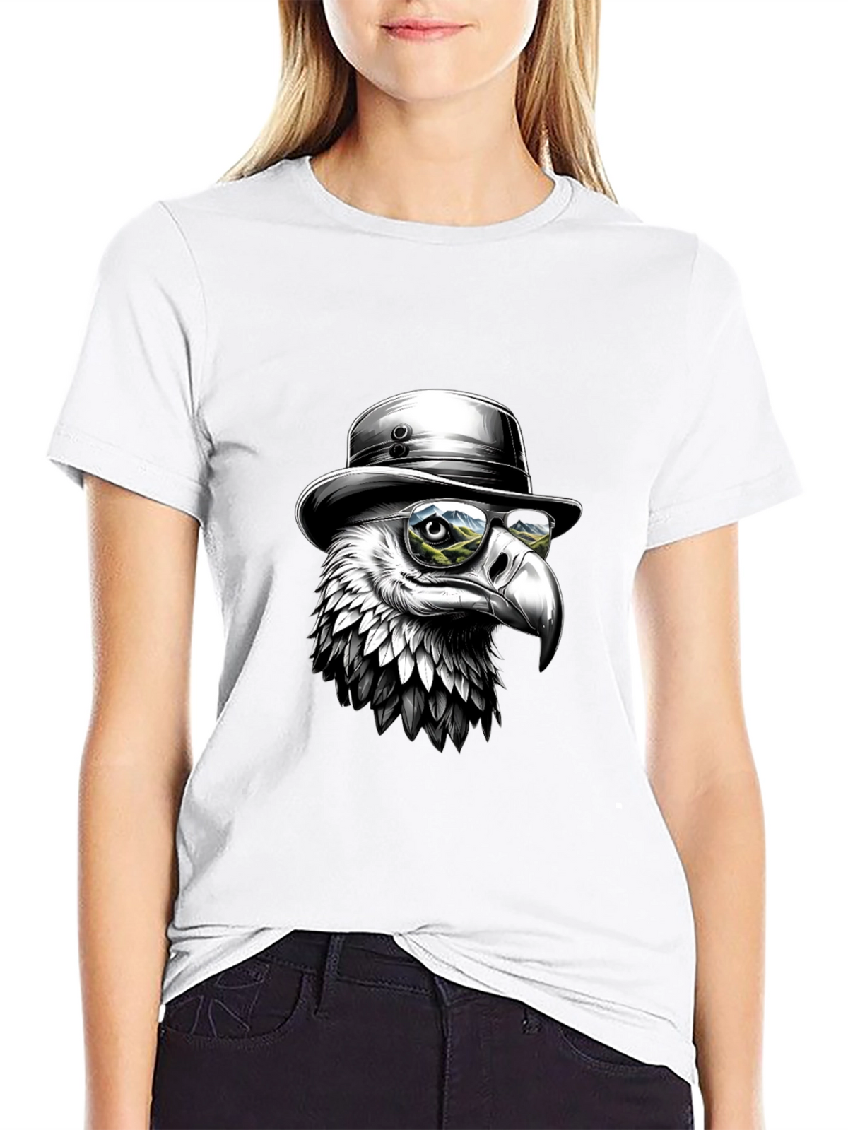 Cool Eagle T-Shirt - Bird with Hat & Glasses