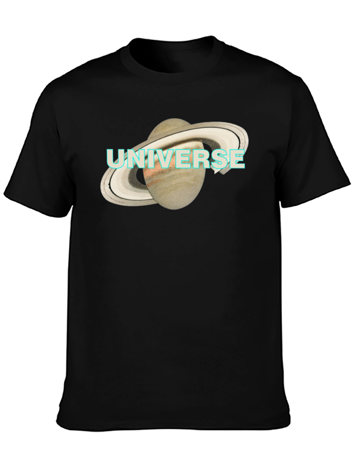 Universe Saturn Graphic T-Shirt - Mens Black Tee