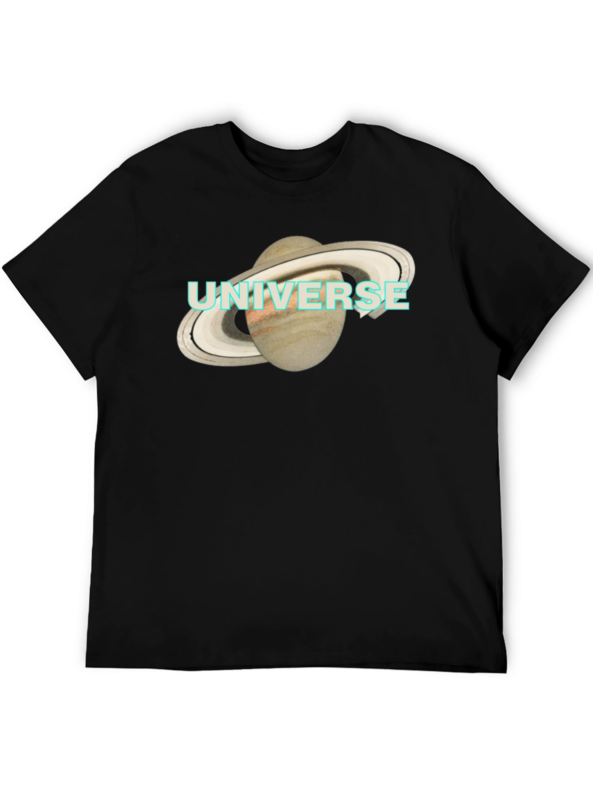 Universe Saturn Graphic T-Shirt - Mens Black Tee