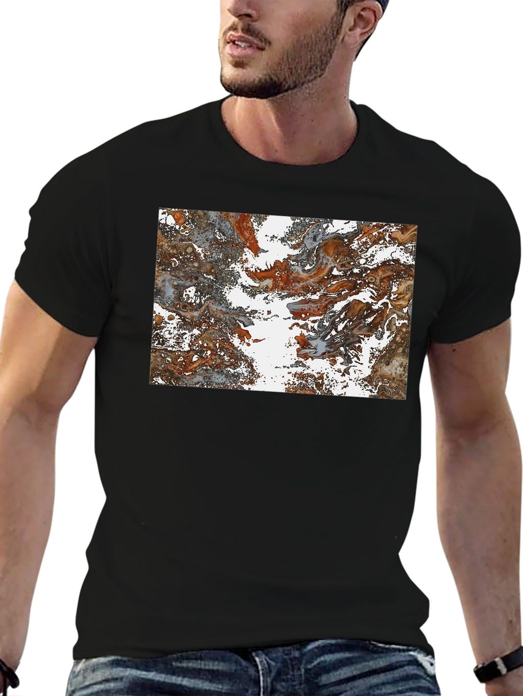 Abstract Swirl Graphic Print T-Shirt