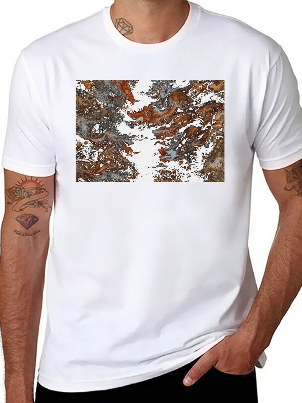 Abstract Swirl Graphic Print T-Shirt