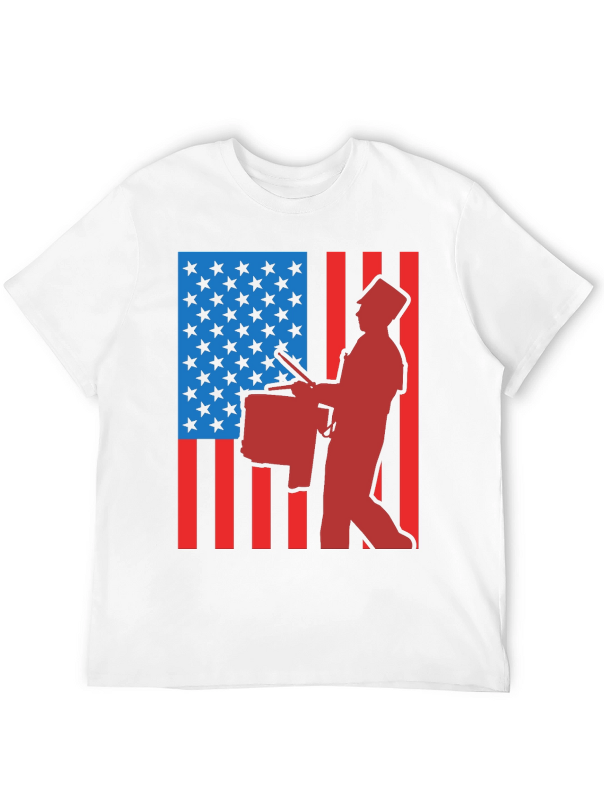 Patriotic Drummer T-Shirt - USA Flag Graphic Tee
