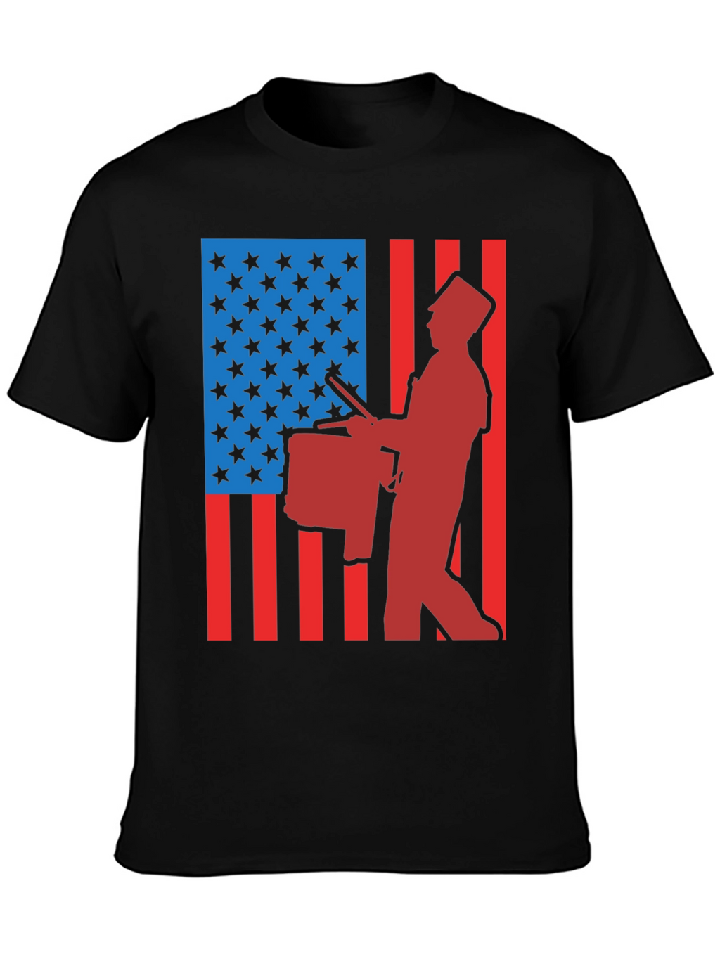 Patriotic Drummer T-Shirt - USA Flag Graphic Tee