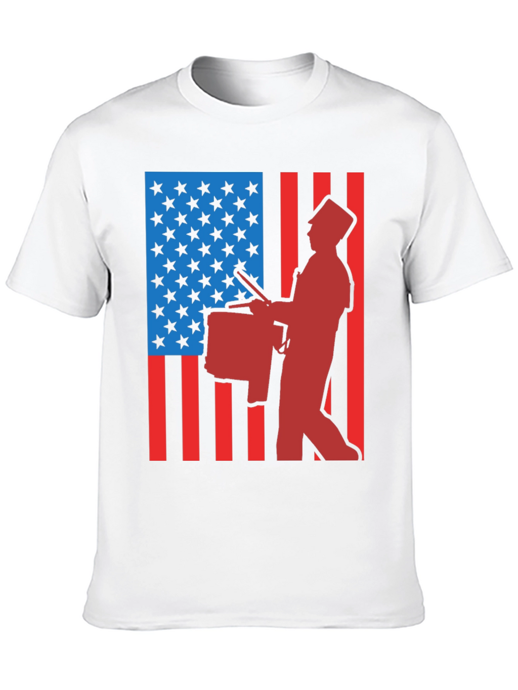 Patriotic Drummer T-Shirt - USA Flag Graphic Tee