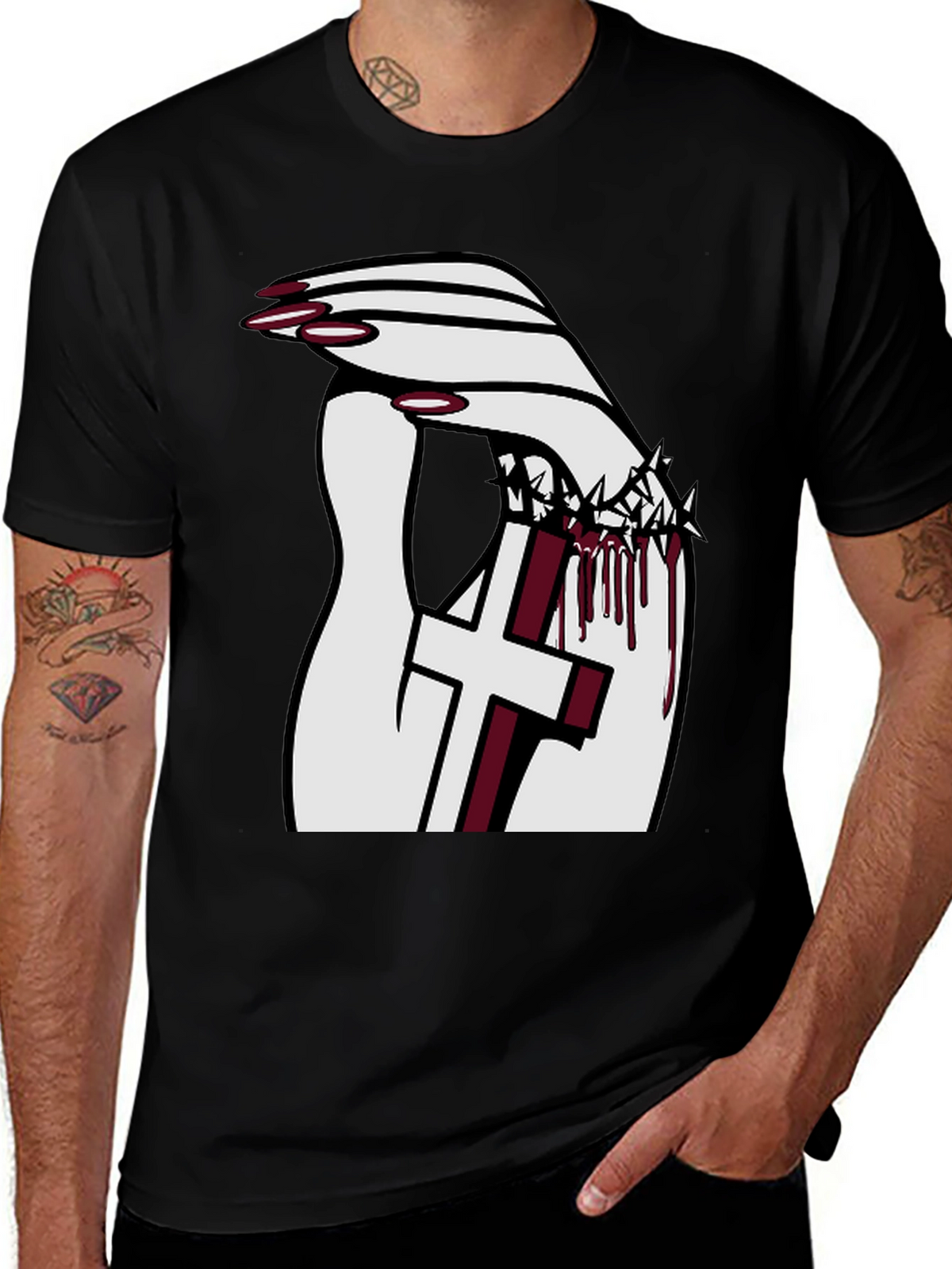 Gothic Cross Crown T-Shirt