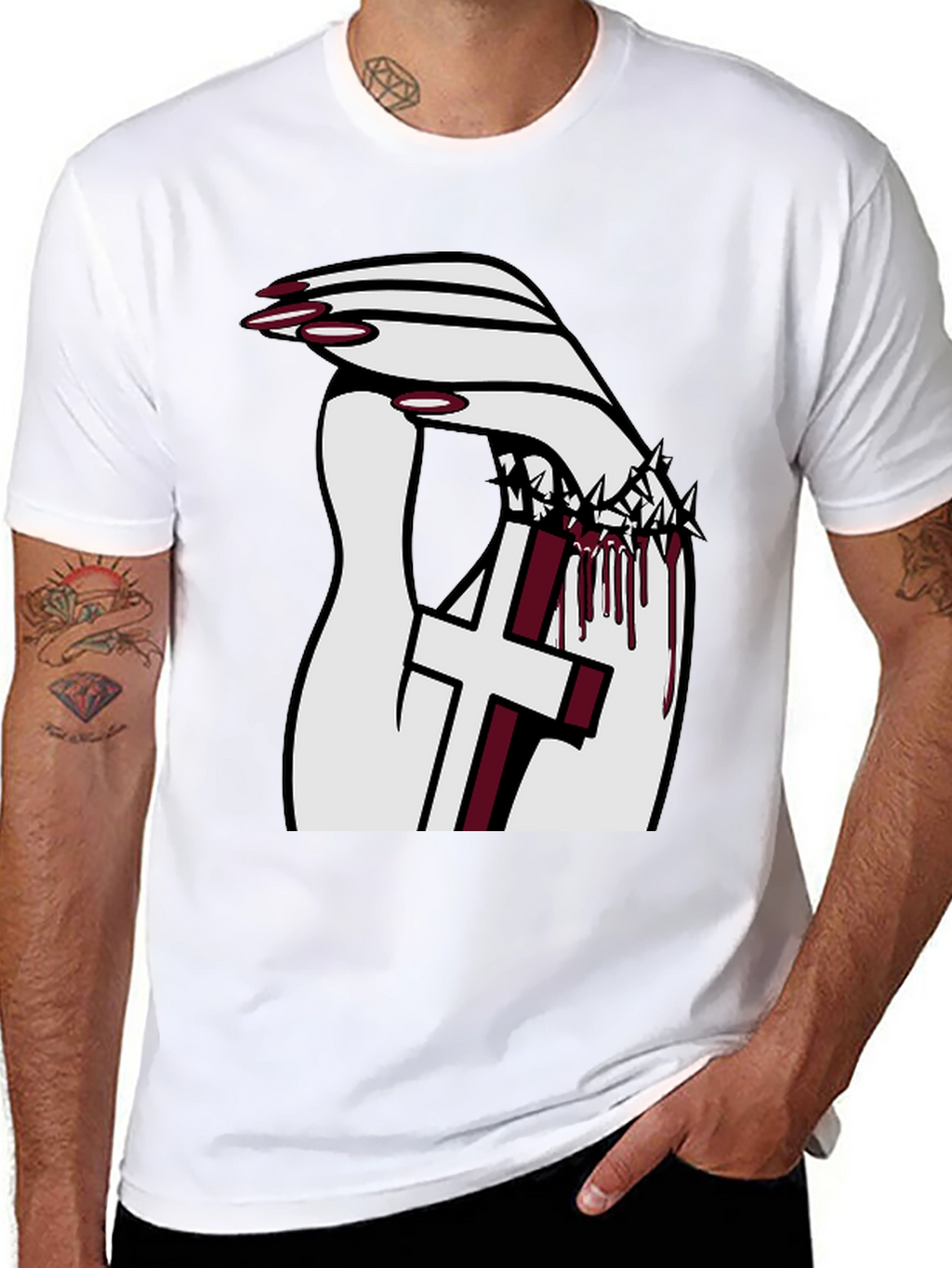 Gothic Cross Crown T-Shirt