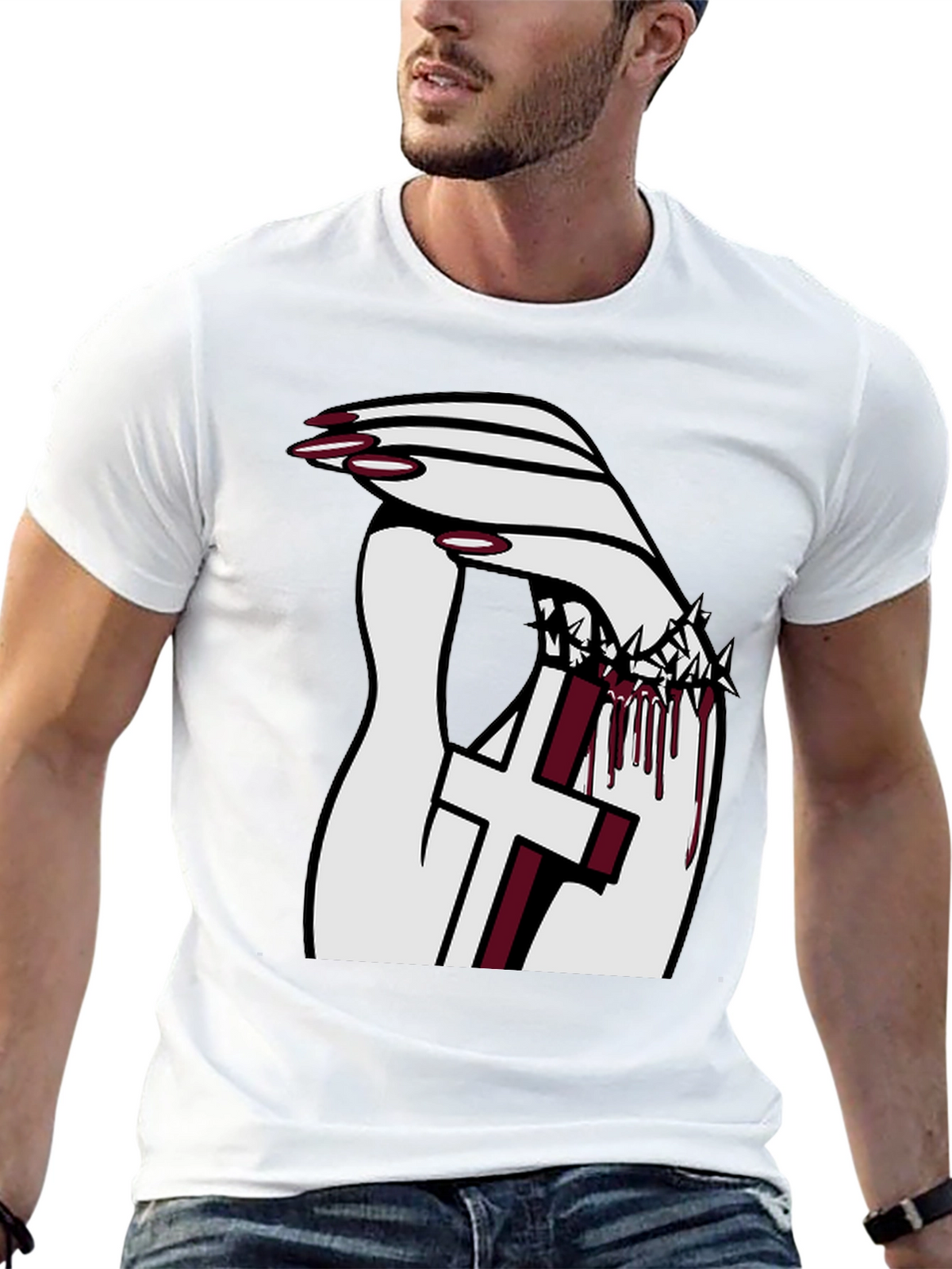 Gothic Cross Crown T-Shirt