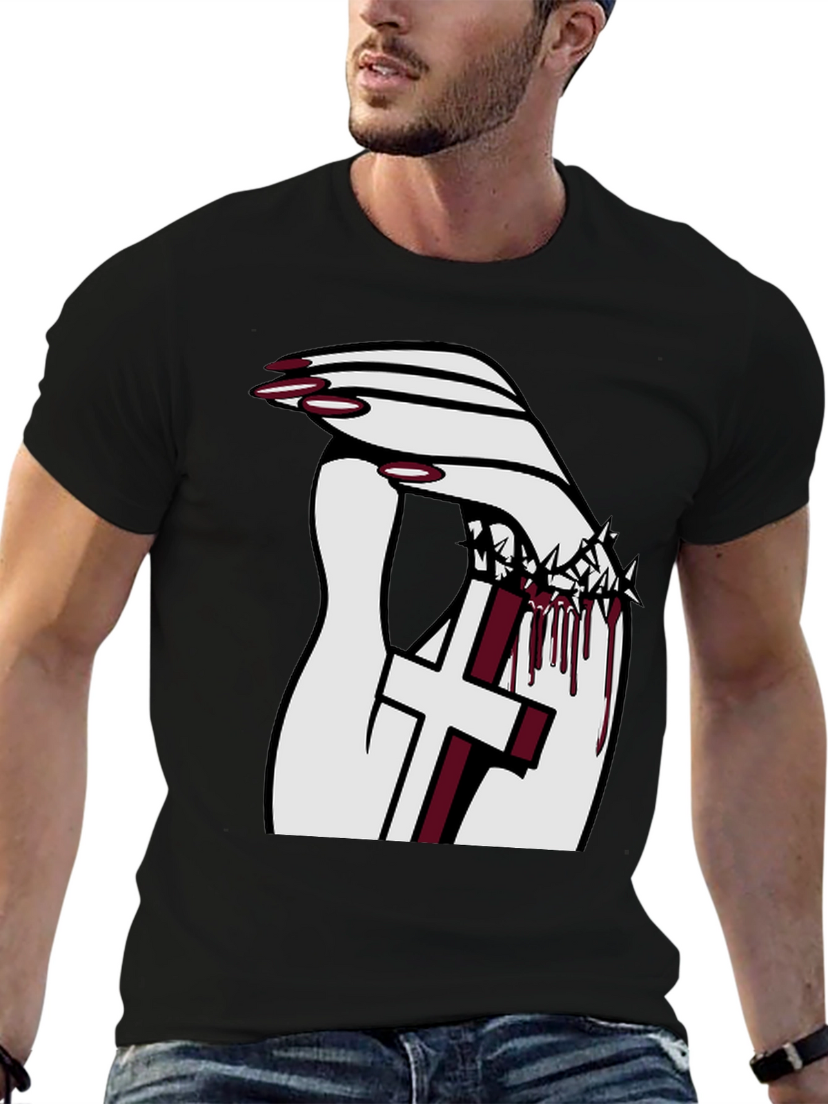 Gothic Cross Crown T-Shirt