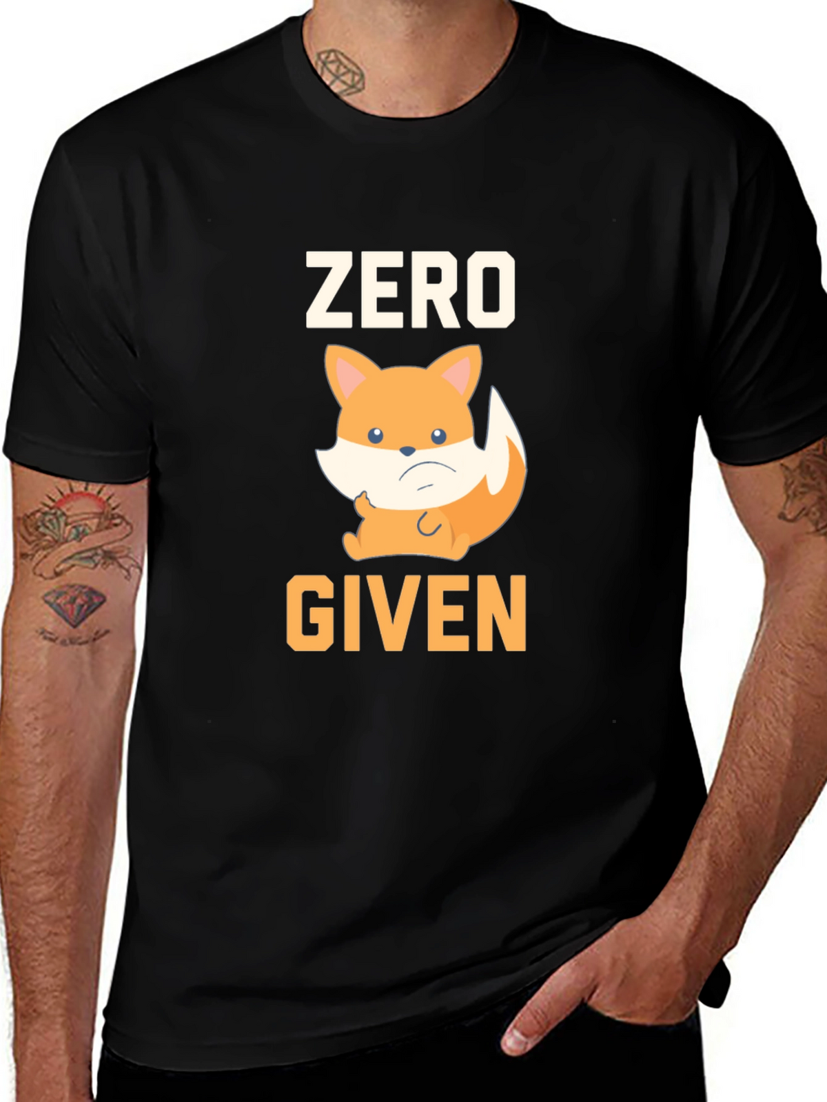 Zero Given Fox Graphic T-Shirt - Black Cotton Tee